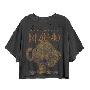 Aeropostale Cropped Def Leppard Shirt Size Small To Medium S/M